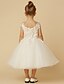 cheap Flower Girl Dresses-Princess Knee Length Flower Girl Dress Wedding Cute Prom Dress Lace with Crystal Fit 3-16 Years