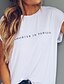economico T-shirt taglie forti-Per donna maglietta Alfabetico Stondata Bianco Giornaliero Abbigliamento Streetwear / Estate / Manica corta / Morbido / Manica a pipistrello