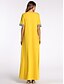 cheap Maxi Dresses-Women&#039;s Daily Shift Dress Cotton Yellow XXL XXXL XXXXL