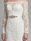 cheap Wedding Dresses-Mermaid / Trumpet Wedding Dresses Off Shoulder Court Train Lace Tulle Long Sleeve Sexy Sparkle &amp; Shine Plus Size Illusion Sleeve with Sashes / Ribbons Crystals Appliques 2021