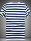 ieftine Maieu &amp; Tricouri Bărbați-Bărbați Mărime Plus Size Dungi Bloc Culoare Peteci Imprimeu Tricou - Bumbac De Bază Zilnic Sport Rotund Negru / Albastru piscină / Roșu-aprins / Vară / Manșon scurt