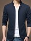 cheap Men&#039;s Jackets &amp; Coats-Men&#039;s Fall Stand Collar Jacket Regular Solid Colored Daily Long Sleeve Black Yellow Navy Blue Beige M L XL XXL