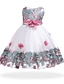cheap Girls&#039; Dresses-Kids Little Girls&#039; Party Dress Floral Patchwork Flower Holiday Patchwork White Purple Red Knee-length Sleeveless Basic Sweet Dresses Summer 3-8 Years