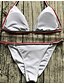 abordables Bikinis-Women&#039;s Basic Strap White Black Red Triangle Thong Bikini Swimwear - Solid Colored Backless S M L White / Sexy