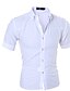 abordables Camisas de hombre-Hombre Un Color Delgado Camisa Básico Diario Blanco / Azul Marino / Verano / Manga Corta