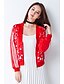 cheap Women&#039;s Leather &amp; Faux Leather Jackets-Women&#039;s Sports Active Regular Leather Jacket, Floral / Botanical Collarless Long Sleeve Cotton Red