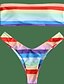 cheap Women&#039;s Swimwear &amp; Bikinis-Women&#039;s Sporty / Basic Strapless Rainbow Bandeau Thong Bikini Swimwear - Rainbow Backless S M L / Sexy