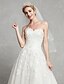 cheap Wedding Dresses-A-Line Wedding Dresses Sweetheart Neckline Court Train Lace Tulle Strapless Romantic Backless with Lace 2021