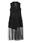 preiswerte Damen Westen-Women&#039;s Practice / Work Vintage / Military Long Vest, Solid Colored V Neck Sleeveless Polyester Black