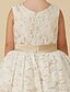 preiswerte Kleider für die Blumenmädchen-A-Linie Tee-Länge Blumenmädchenkleid Süßes Ballkleid Spitze mit Schärpe / Band Fit 3-16 Jahre