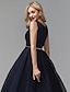 cheap Prom Dresses-A-Line Elegant Dress Wedding Guest Cocktail Party Ankle Length Sleeveless V Wire Spandex with Sash / Ribbon 2023
