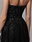 cheap Evening Dresses-A-Line Sparkle &amp; Shine Dress Prom Formal Evening Floor Length Sleeveless Sweetheart Lace with Beading Appliques 2024