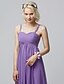 cheap Bridesmaid Dresses-Sheath / Column Bridesmaid Dress Spaghetti Strap Sleeveless Maternity Floor Length Chiffon with Criss Cross