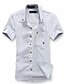 cheap Men&#039;s Casual Shirts-Men&#039;s Shirt Solid Colored Button Down Collar Wine White Black Rosy Pink Light Green Short Sleeve Plus Size Daily Beach Basic Slim Tops / Summer / Summer