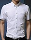 levne Pánské košile-Pánské - Jednobarevné Práce Košile Bavlna Bílá / Krátký rukáv