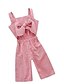 cheap Sets-Kids Girls&#039; Active Vintage Daily Going out Solid Colored Bow Sleeveless Regular Clothing Set Blushing Pink