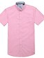 cheap Men&#039;s Shirts-Men&#039;s Work Linen Slim Shirt - Polka Dot / Short Sleeve