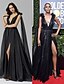 cheap Evening Dresses-Ball Gown Celebrity Style Furcal Formal Evening Dress Plunging Neck Sleeveless Court Train Organza Spandex with Tassel Split Front Flower 2020