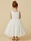 preiswerte Kleider für die Blumenmädchen-A-Linie Tee-Länge Blumenmädchenkleid Hochzeit Süßes Ballkleid Taft mit Schärpe / Band Fit 3-16 Jahre