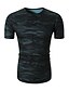 voordelige Heren T-shirts &amp; tanktops-Heren camouflage T-shirt - Katoen Standaard Dagelijks Ronde hals blauw / Rood / Klaver / Zomer / Korte mouw