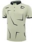 cheap Men&#039;s Polos-Men&#039;s Daily Basic Cotton Polo - Geometric Print Shirt Collar Green / Short Sleeve / Summer