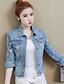 baratos Damenjacken-Women&#039;s Street chic Denim Jacket - Contemporary Shirt Collar