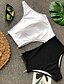 זול בגדי ים חלק אחד-בגדי ריקוד נשים משולש ספורטיבי בסיסי חלק אחד (שלם) בגד ים גב חשוף אחיד סירה מתחת לכתפיים בגדי ים בגדי ים לבן / סופר סקסי