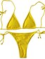 halpa Bikinit-Naisten Perus Boheemi Olkaimellinen Rubiini Punastuvan vaaleanpunainen Keltainen Kolmia Stringit Bikini Uima-asut - Yhtenäinen Solmittava M L XL Rubiini / Seksikäs