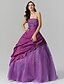 cheap Prom Dresses-Ball Gown Vintage Inspired Dress Quinceanera Formal Evening Floor Length Sleeveless Strapless Taffeta with Beading Side Draping 2024