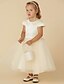 cheap Flower Girl Dresses-Ball Gown Tea Length Flower Girl Dress First Communion Cute Prom Dress Satin with Pearls Fit 3-16 Years