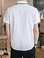 cheap Men&#039;s Shirts-Men&#039;s Daily Work Business / Basic Plus Size Linen Slim Shirt - Solid Colored White / Short Sleeve / Summer