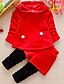 cheap Sets-Girls&#039; 3D Solid Colored Clothing Set Long Sleeve Basic Polyester Kids