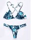 abordables Bikinis-Mujer Con Tirantes Azul Piscina Pícaro Bikini Bañadores - Floral S M L Azul Piscina / Súper Sexy
