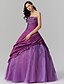 preiswerte Ballkleid-Ballkleid Vintage inspiriert Kleid Quinceanera Formeller Abend Boden-Länge Ärmellos Trägerlos Taft mit Perlenstickerei Seitlich drapiert 2024