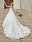 cheap Wedding Dresses-Engagement Open Back Formal Wedding Dresses Ball Gown Square Neck Strapless Chapel Train Lace Bridal Gowns With Crystals Flower 2024