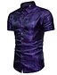 cheap Men&#039;s Shirts-Men&#039;s Club Cotton Shirt - Solid Colored / Geometric Classic Collar / Short Sleeve