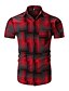 رخيصةأون قمصان رجالي-رجالي أساسي طباعة قطن قميص, ألوان متناوبة / منقوش نحيل / كم قصير