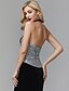 abordables Evening Dresses-Mermaid / Trumpet Celebrity Style Dress Formal Evening Sweep / Brush Train Sleeveless Jewel Neck Lace with Pleats Appliques 2022