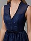 cheap Special Occasion Dresses-A-Line Elegant Dress Prom Asymmetrical Sleeveless V Neck Lace with Bow(s) Beading 2022