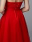 Χαμηλού Κόστους Κοκτέιλ Φορέματα-Γραμμή Α Κινέζικο Στυλ Ανοικτή Πλάτη Καλωσόρισμα Κοκτέιλ Πάρτι Φόρεμα Στράπλες Αμάνικο Ασύμμετρο Δαντέλα Τούλι με Δαντέλα Φιόγκος(οι) 2020