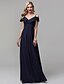 cheap Prom Dresses-A-Line Minimalist Elegant Open Back Prom Formal Evening Dress Spaghetti Strap Sleeveless Floor Length Chiffon with Pleats 2021