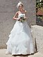 זול שמלות כלה-נשף לב (סוויטהארט) עד הריצפה אורגנזה סטרפלס פתוח בגב שמלות חתונה עם פרח / בד בהצלבה / שכבות 2020