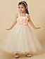 זול שמלות לילדות פרחים-מעטפת \ עמוד באורך  הברך שמלה לנערת הפרחים  שמלת נשף חמודה טול עם פרח מתאים 3-16 שנים