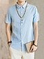cheap Men&#039;s Shirts-Men&#039;s Daily Work Business / Basic Plus Size Linen Slim Shirt - Solid Colored White / Short Sleeve / Summer