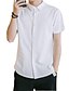 cheap Men&#039;s Shirts-Men&#039;s Daily Work Business / Basic Plus Size Linen Slim Shirt - Solid Colored White / Short Sleeve / Summer