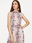 cheap Women&#039;s Jumpsuits &amp; Rompers-Women&#039;s Romper Floral Crew Neck Work Straight Sleeveless White S M L