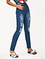 cheap Women&#039;s Pants-Women&#039;s Slim Pants Trousers Jeans Pants Ripped Solid Colored Daily Cotton Streetwear Slim Blue Mid Rise Stretchy