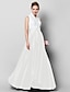 cheap Prom Dresses-A-Line Elegant &amp; Luxurious Dress Formal Evening Black Tie Gala Floor Length Sleeveless High Neck Satin with Pleats 2024