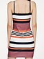 cheap Women&#039;s Dresses-Women&#039;s Striped Daily Slim Bodycon Dress - Striped Strap Green Red M L XL