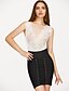 cheap Plus Size Tops-Women&#039;s Bodysuit Lace Solid Color Deep V Streetwear Club Slim Sleeveless White Black S M L